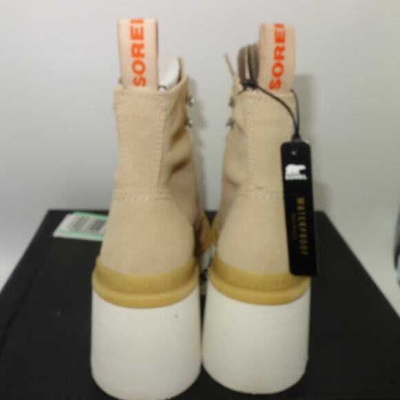 NEW Sorel Hi Line Lace Boots Bleached Ceramic Buff Tan Women's 10 - Picture 7 of 12